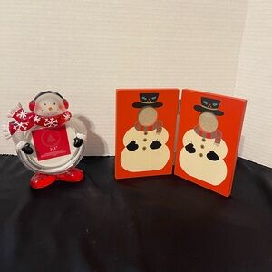 Two Festive Snowman Photo Frames